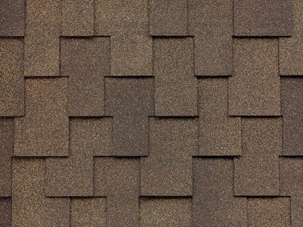 Close-up of a warm brown architectural shingle in Antique Brown
